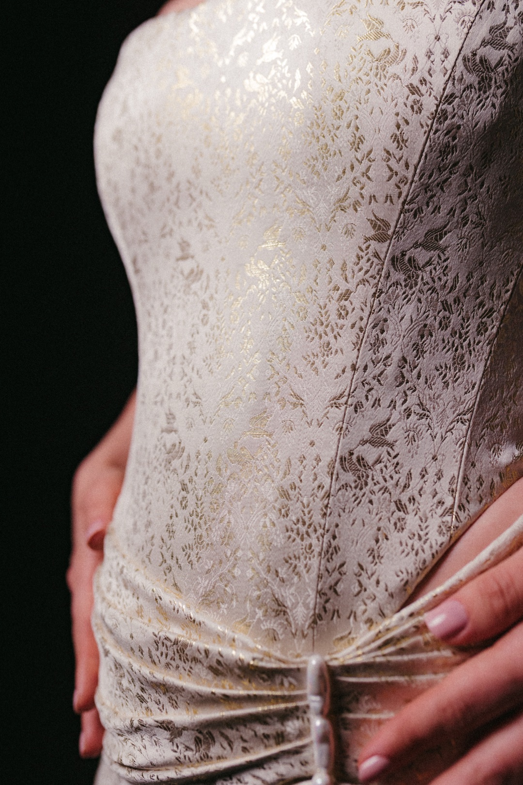 The brocade corset and gathered hip