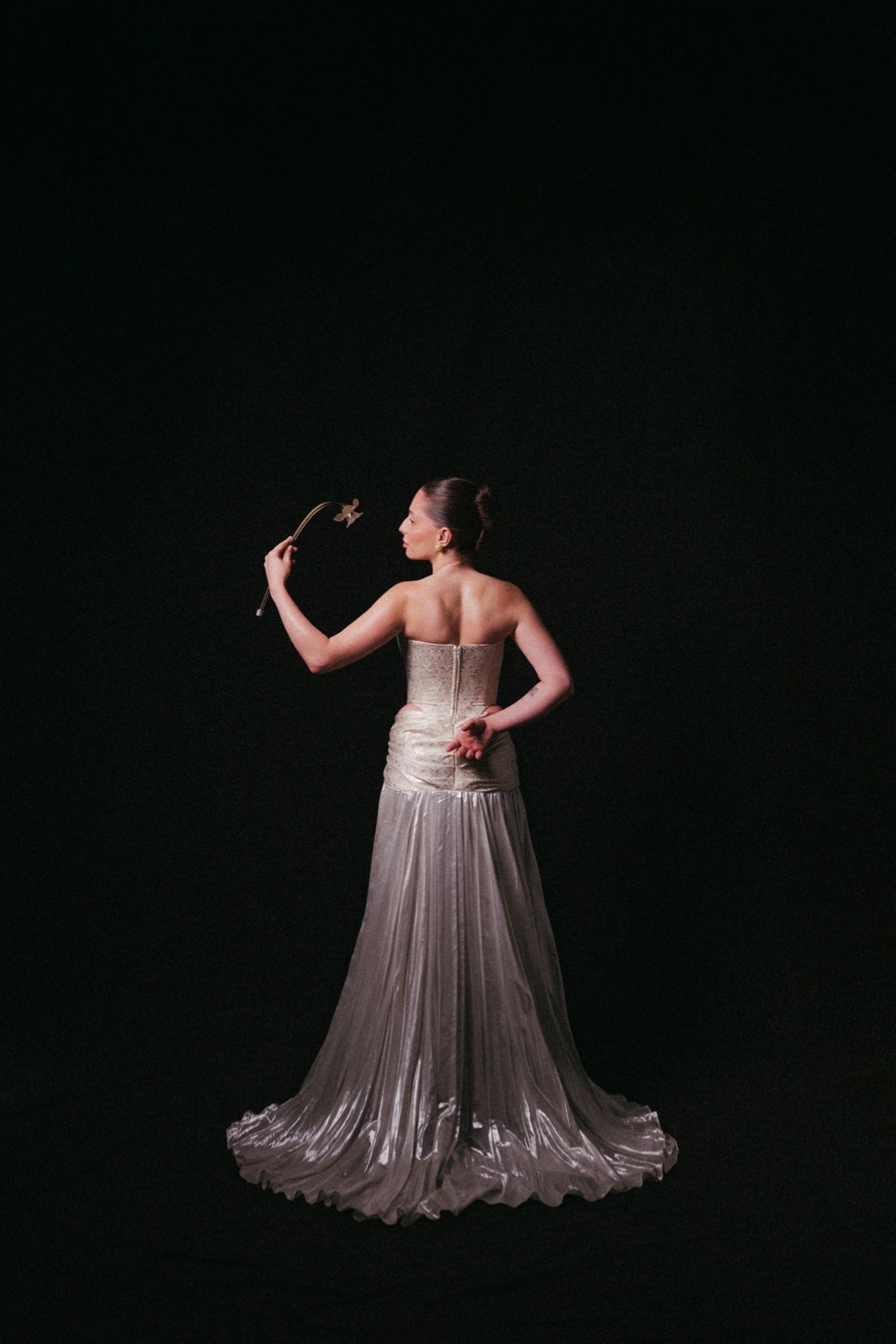 The evening gown from the back